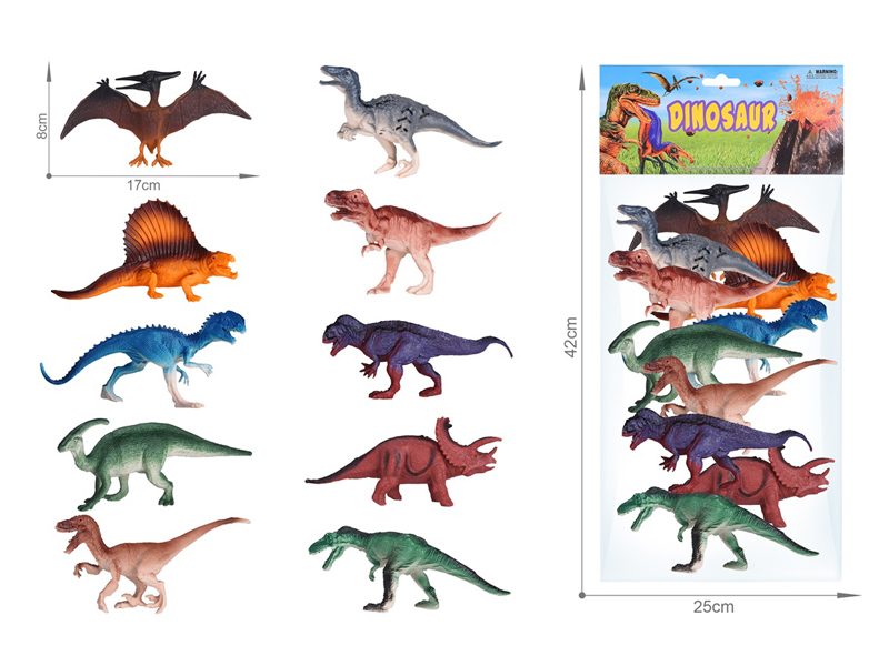 10PCS 6.5 Inch Dinosaur Set