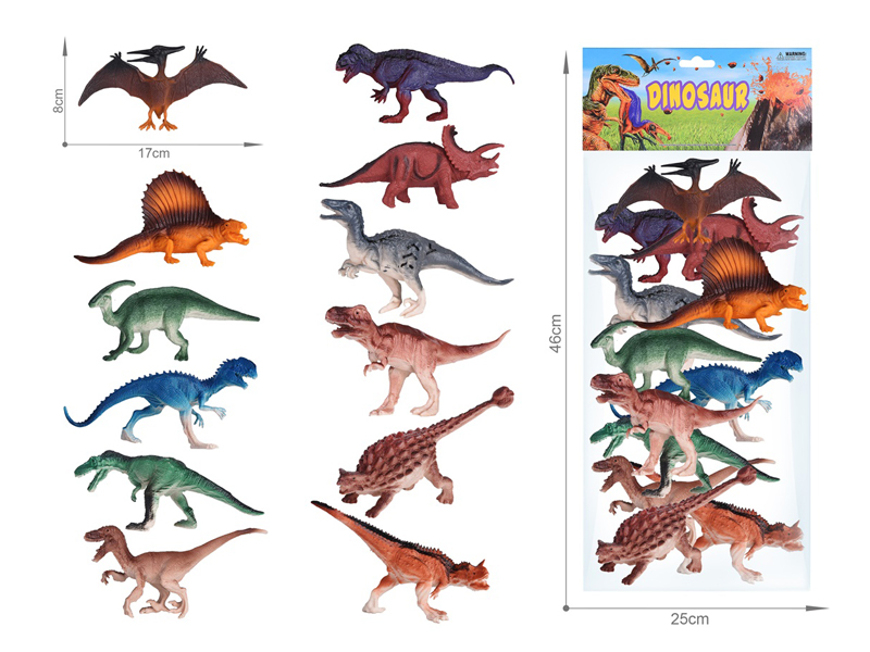12PCS 6.5 Inch Dinosaur Set