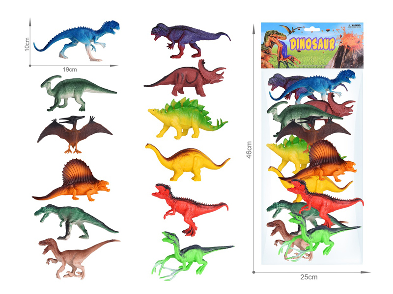 12PCS 6.5 Inch Dinosaur Set