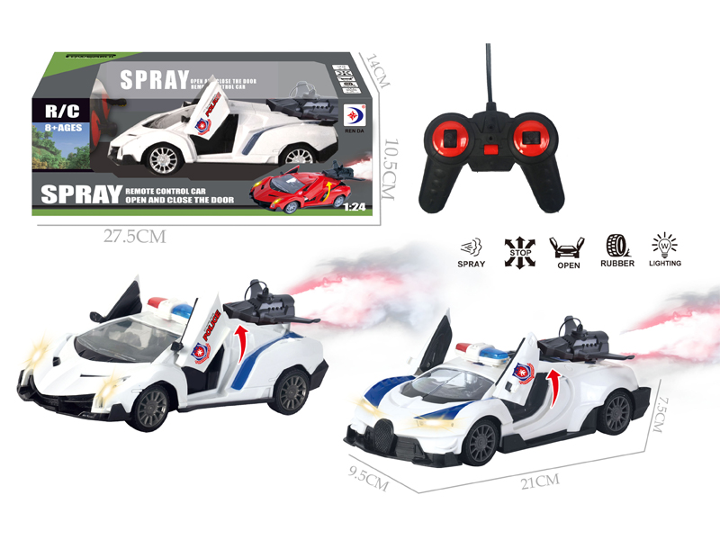 1:24 R/C Simulated Poison/Bujadi Police Car With Spray