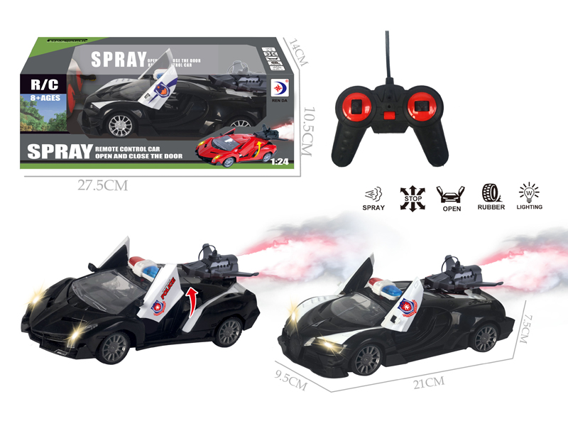 1:24 R/C Simulated Poison/Bujadi Police Car With Spray