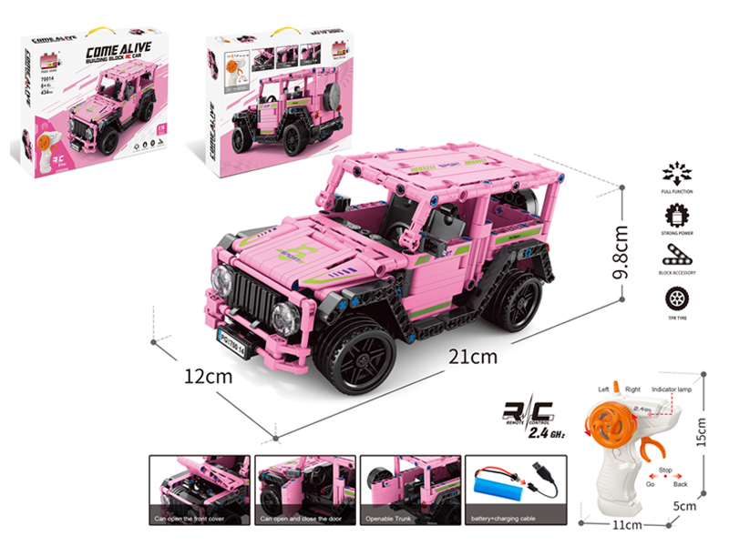 Building Block Of Remote Control Large G Car Pink 434Pcs