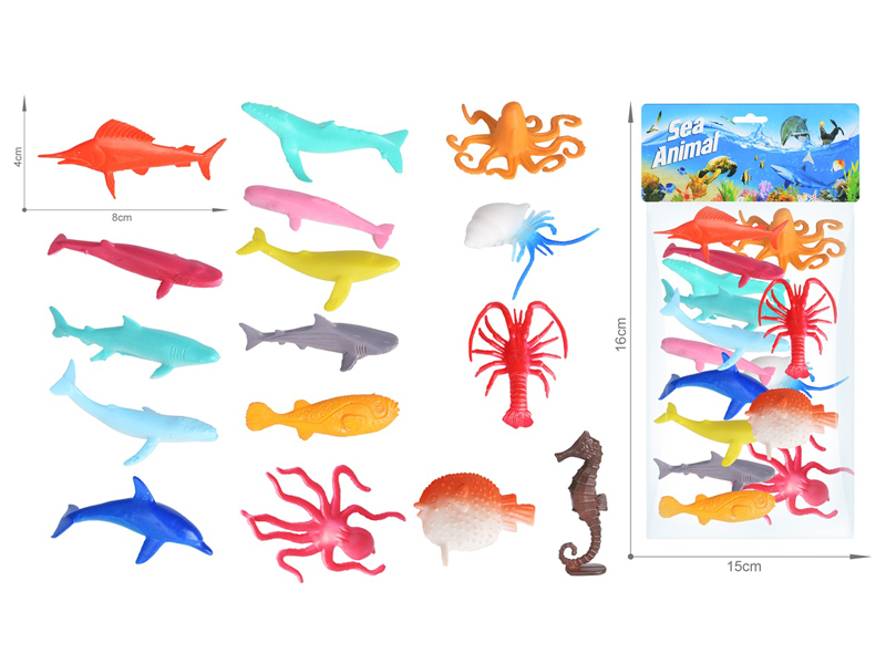 Marine Animal Toy Set 16PCS