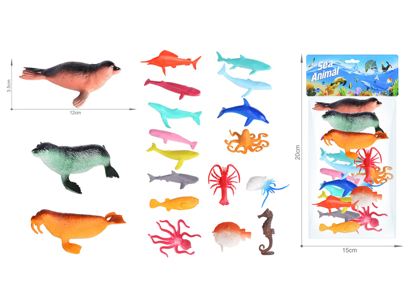 Marine Animal Toy Set 19PCS