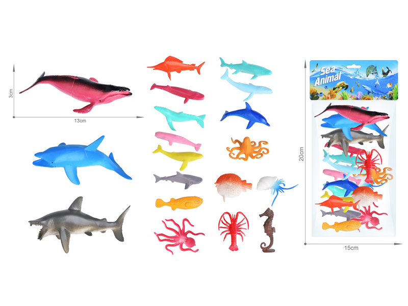 Marine Animal Toy Set 19PCS