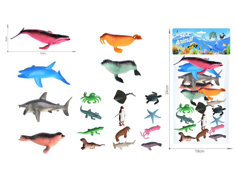 Marine Animal Toy Set 18PCS