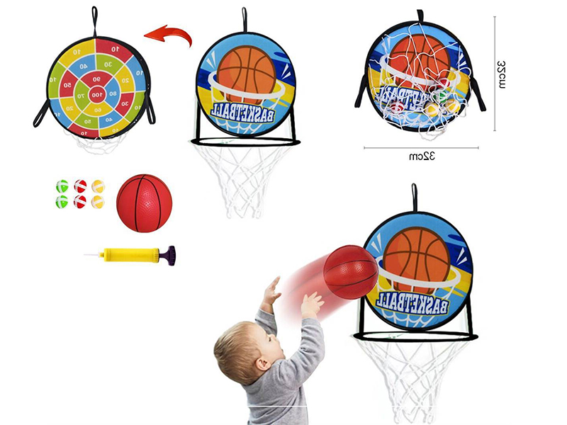 Children's Velcro Dartboard & Basketball Game(2 In 1)