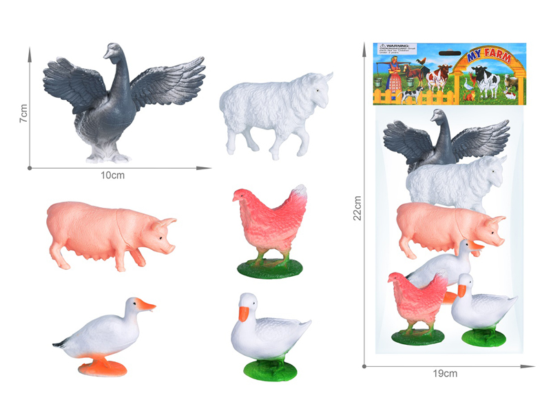 Farm Animal Toy Set 6PCS