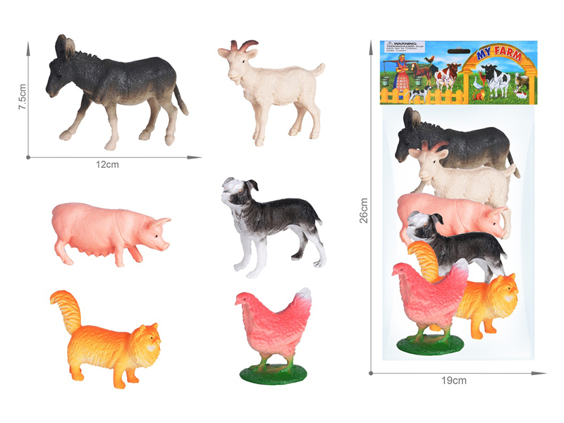 Farm Animal Toy Set 6PCS