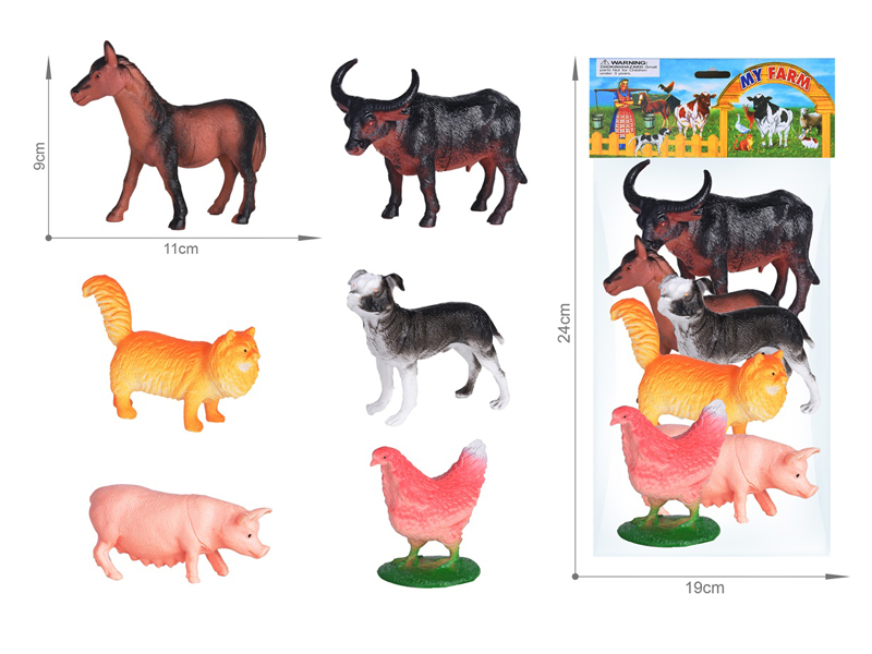 Farm Animal Toy Set 6PCS