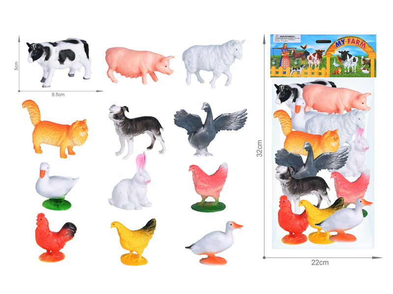 Farm Animal Toy Set 12PCS