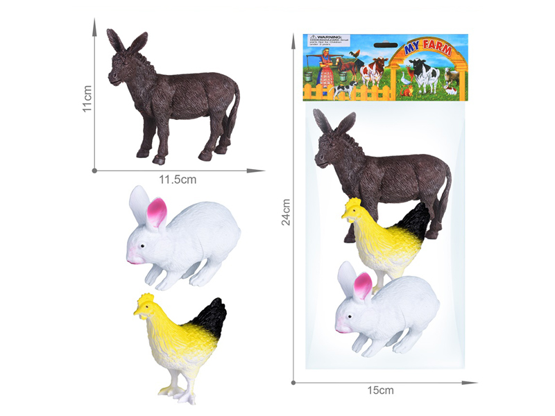 Farm Animal Toy Set 3PCS