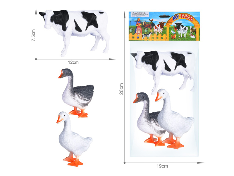 Farm Animal Toy Set 3PCS