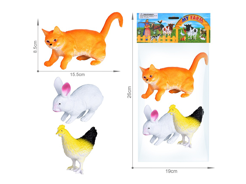Farm Animal Toy Set 3PCS