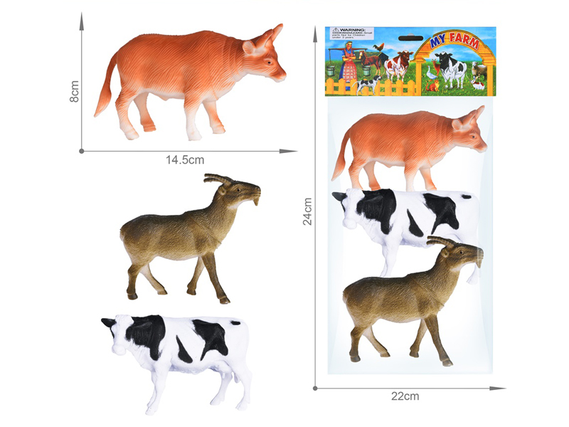 Farm Animal Toy Set 3PCS