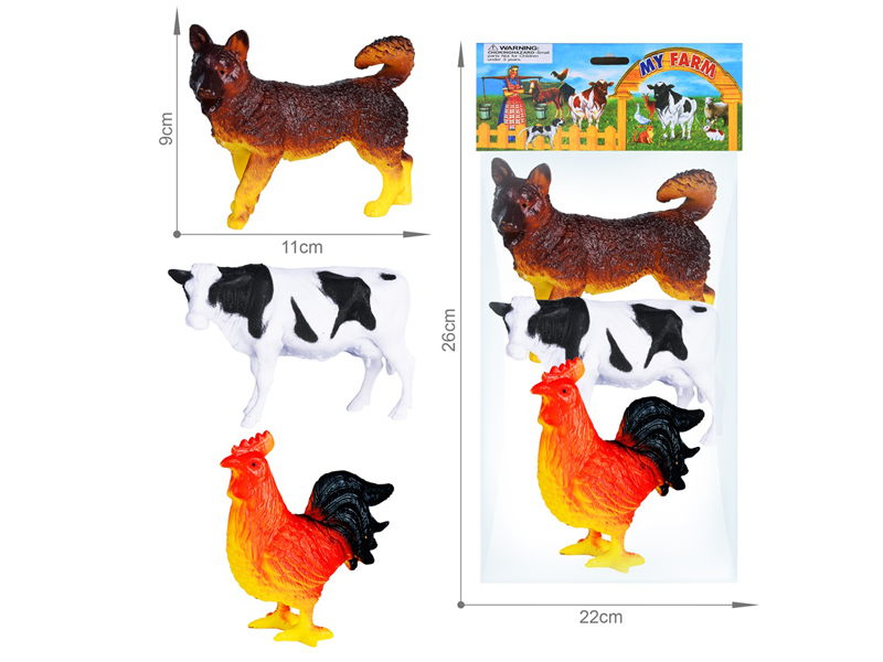 Farm Animal Toy Set 3PCS
