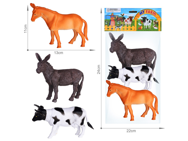 Farm Animal Toy Set 3PCS