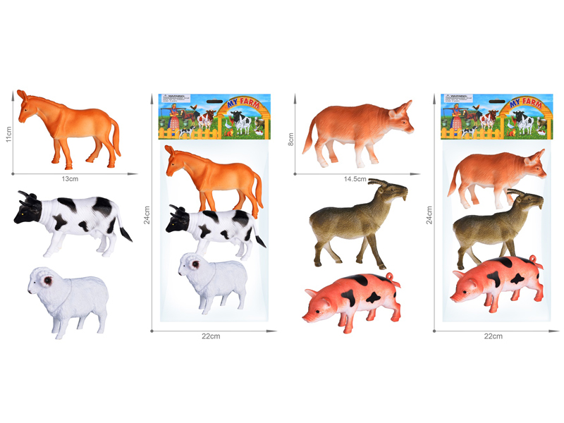 Farm Animal Toy Set 3PCS