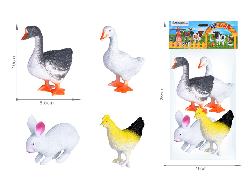 Farm Animal Toy Set 4PCS