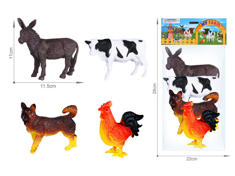 Farm Animal Toy Set 4PCS