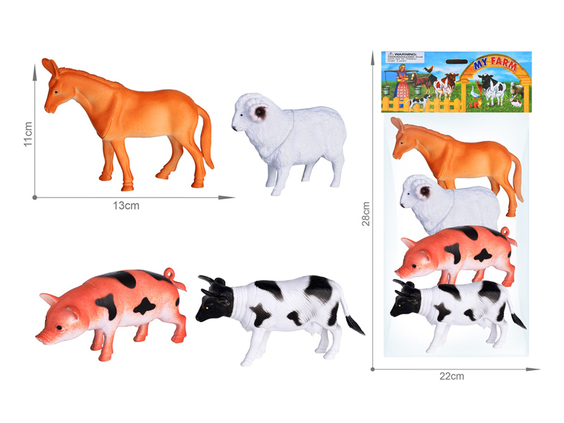 Farm Animal Toy Set 4PCS