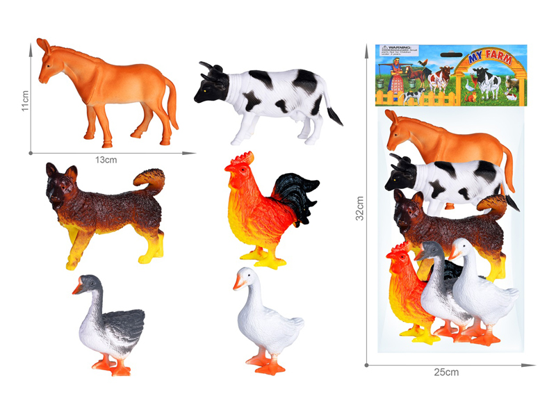 Farm Animal Toy Set 6PCS