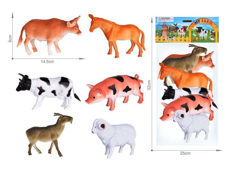 Farm Animal Toy Set 6PCS