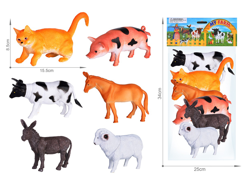 Farm Animal Toy Set 6PCS