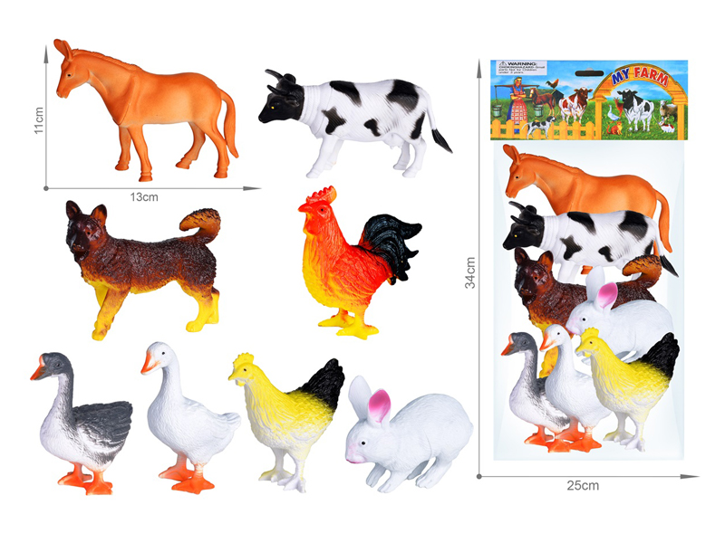 Farm Animal Toy Set 8PCS