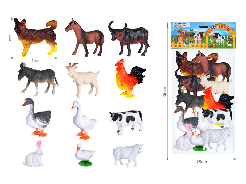 Farm Animal Toy Set 12PCS