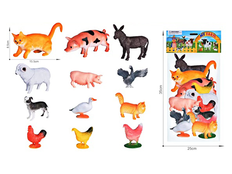 Farm Animal Toy Set 12PCS