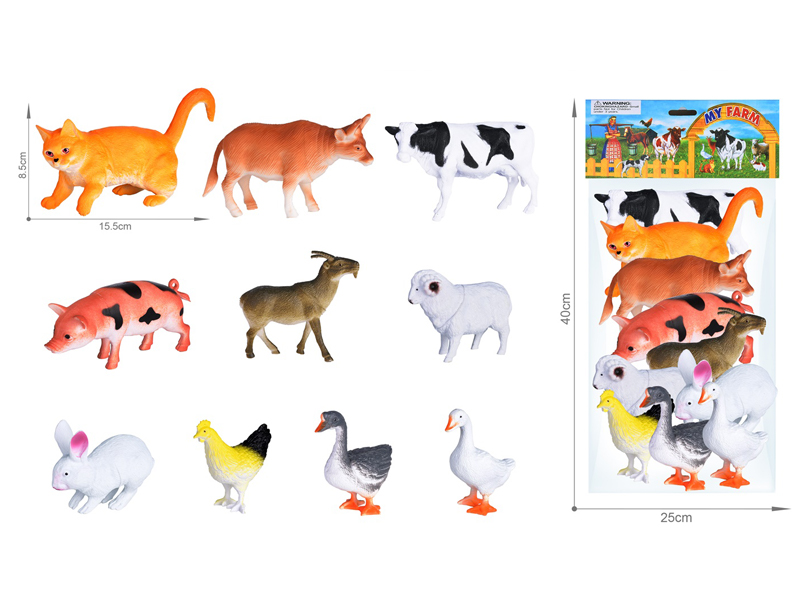 Farm Animal Toy Set 10PCS