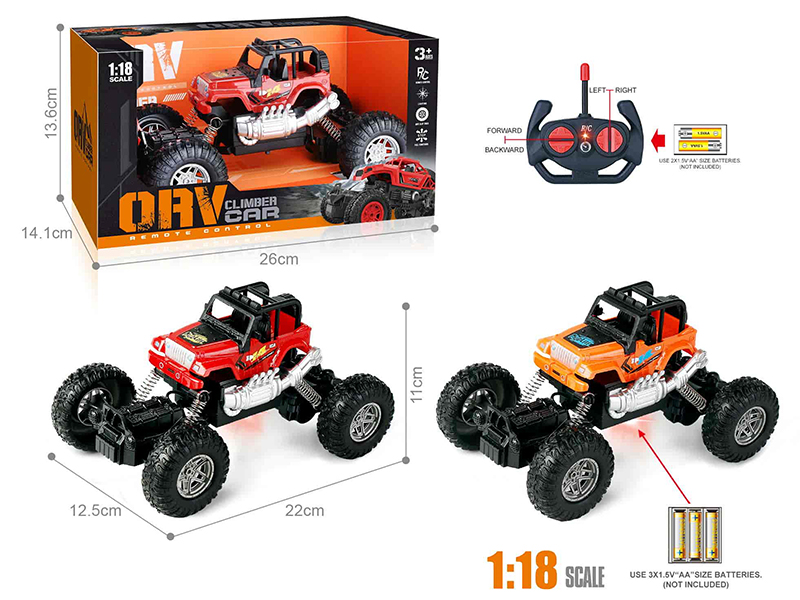 27Mhz 1:18 4-Channel Remote Control Wrangler Off-Road Climbing Car With Light(Not Included Batteries)