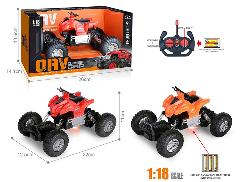 27Mhz 1:18 4-Channel Remote Control ATV Motorcycle With Light(Not Included Batteries)