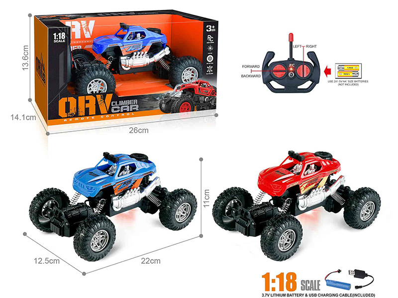 27Mhz 1:18 4-Channel Remote Control Off-Road Climbing Car With Light(Included Batteries)