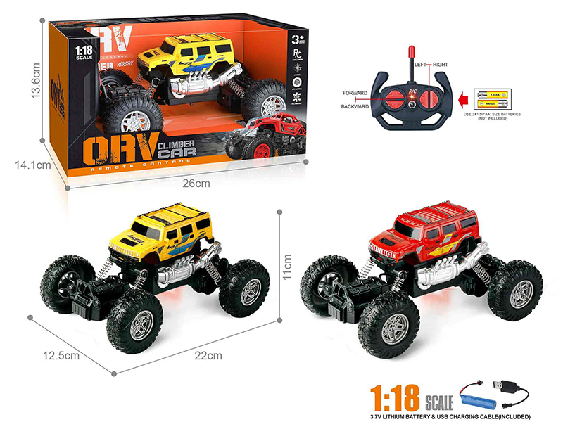 27Mhz 1:18 4-Channel Remote Control Hummer Off-Road Climbing Car With Light(Included Batteries)
