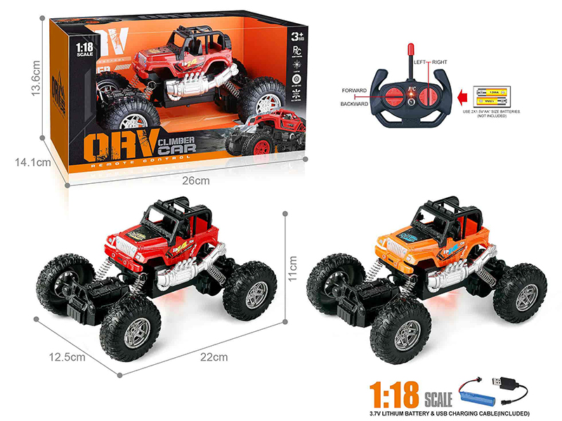 27Mhz 1:18 4-Channel Remote Control Wrangler Off-Road Climbing Car With Light(Included Batteries)