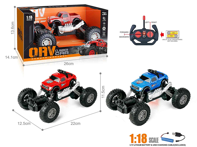 27Mhz 1:18 4-Channel Remote Control Pickup Climbing Car With Light(Included Batteries)