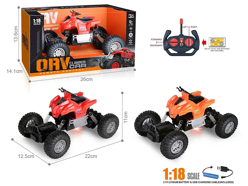 27Mhz 1:18 4-Channel Remote Control ATV Motorcycle With Light(Included Batteries)