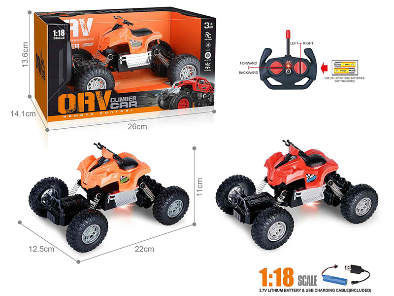 27Mhz 1:18 4-Channel Remote Control ATV Motorcycle With Light(Included Batteries)