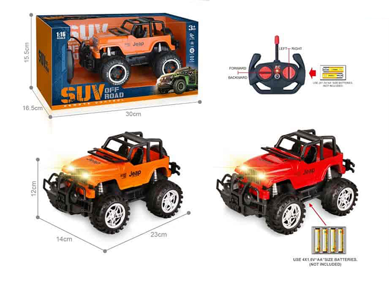 27Mhz 1:16 4-Channel Remote Control Wrangler Off-Road Vehicle With Headlights(Not Included Batteries)