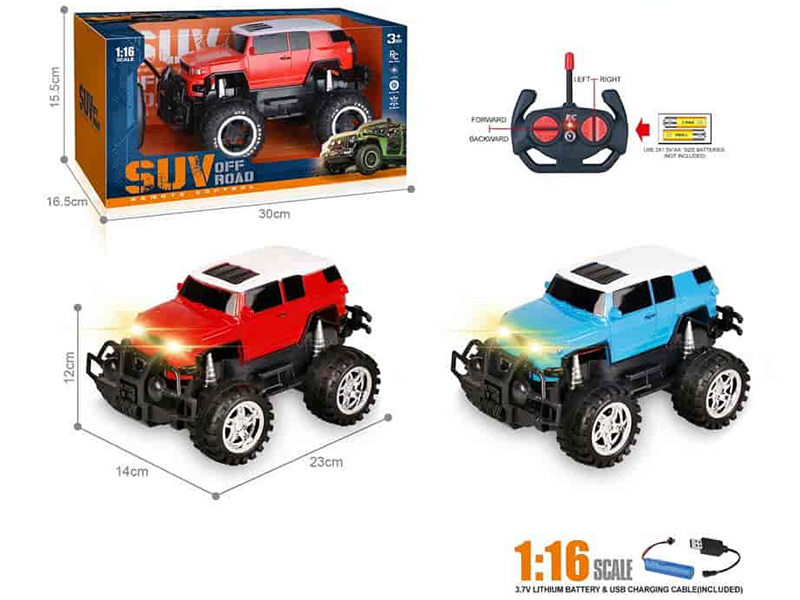 27Mhz 1:16 4-Channel Remote Control Land Cruiser Off-Road Vehicle With Headlights(Included Batteries)