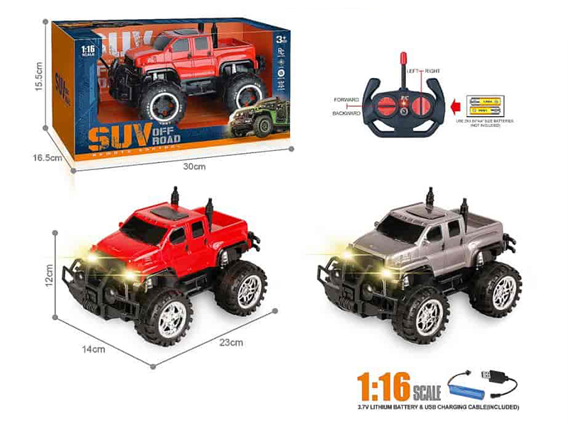 27Mhz 1:16 4-Channel Remote Control Pickup Off-Road Vehicle With Headlights(Included Batteries)