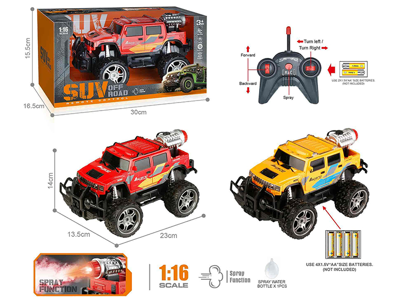40Mhz 1:16 5-Channel Remote Control Hummer Pickup Off-Road Vehicle With Spray,Headlights(Not Included Batteries)
