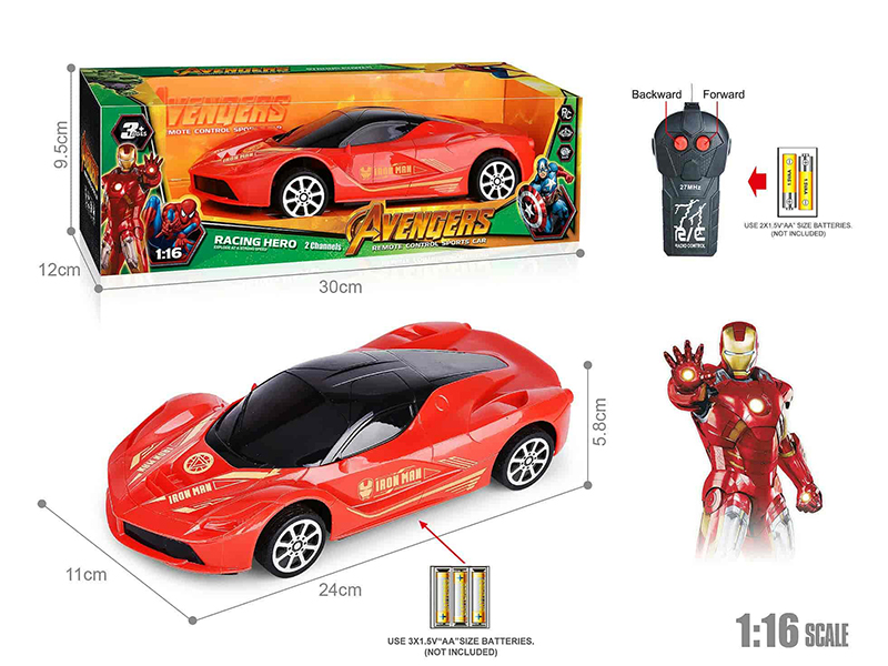 27Mhz 1:16 Ferrari 2-Channel Remote Control Car(Iron Man)(Not Included Batteries)