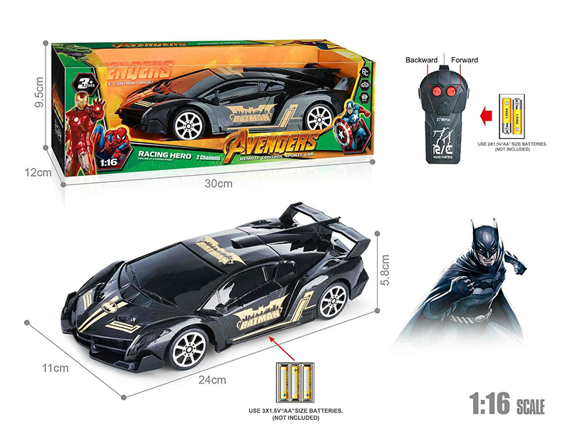 27Mhz 1:16 Lamborghini 2-Channel Remote Control Car(Batman)(Not Included Batteries)