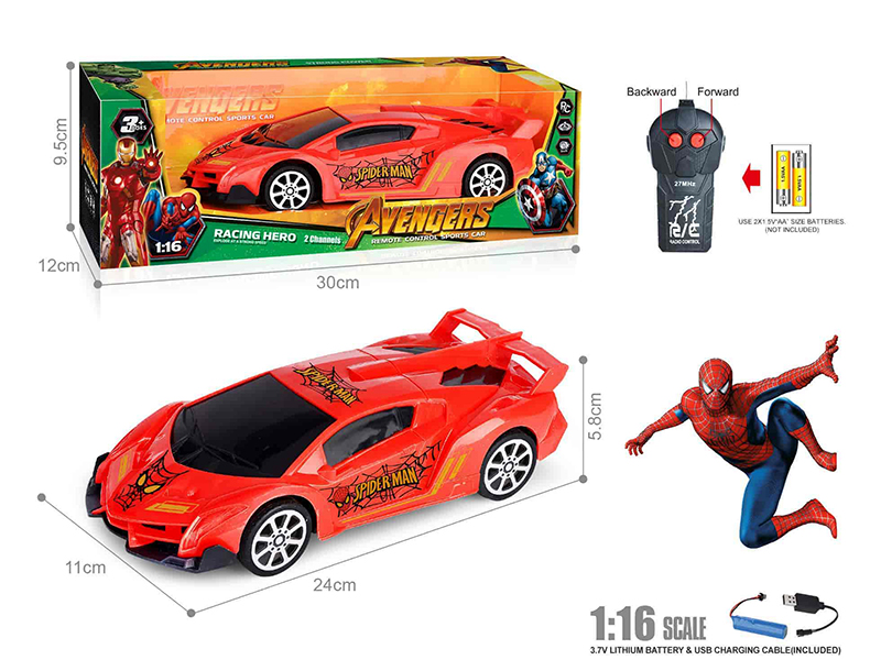 27Mhz 1:16 Lamborghini 2-Channel Remote Control Car(Spider-Man)(Included Batteries)