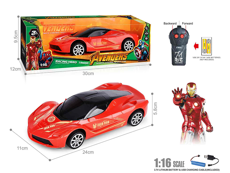 27Mhz 1:16 Ferrari 2-Channel Remote Control Car(Iron Man)(Included Batteries)