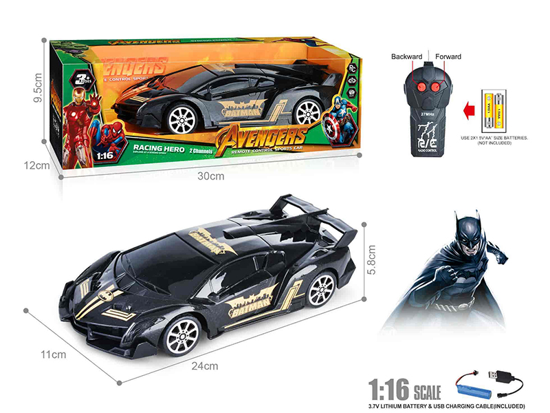 27Mhz 1:16 Lamborghini 2-Channel Remote Control Car(Batman)(Included Batteries)