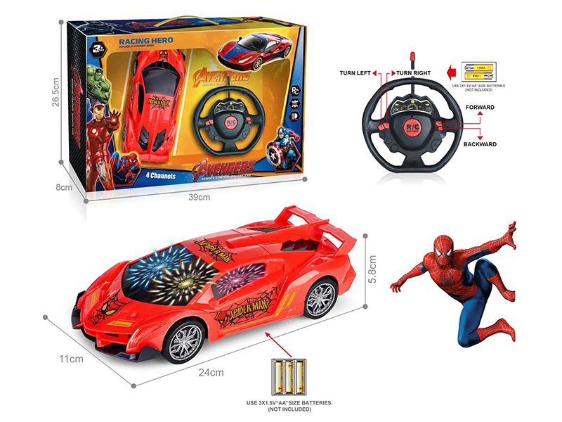 27Mhz 1:16 Lamborghini 4-Channel Remote Control Simulated Car With 3D Lights(Spider-Man)(Not Included Batteries)